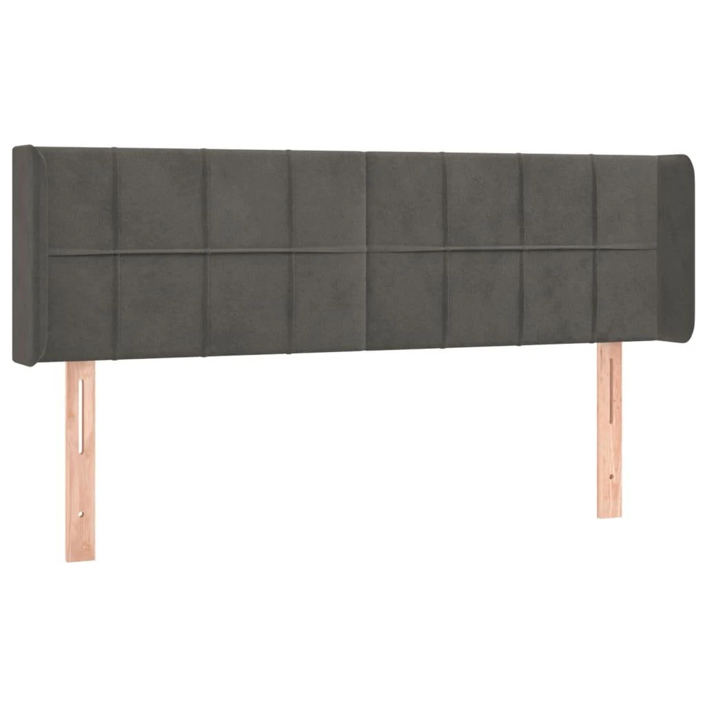 Galvūgalis su LED, tamsiai pilkas, 147x16x78/88cm, aksomas
