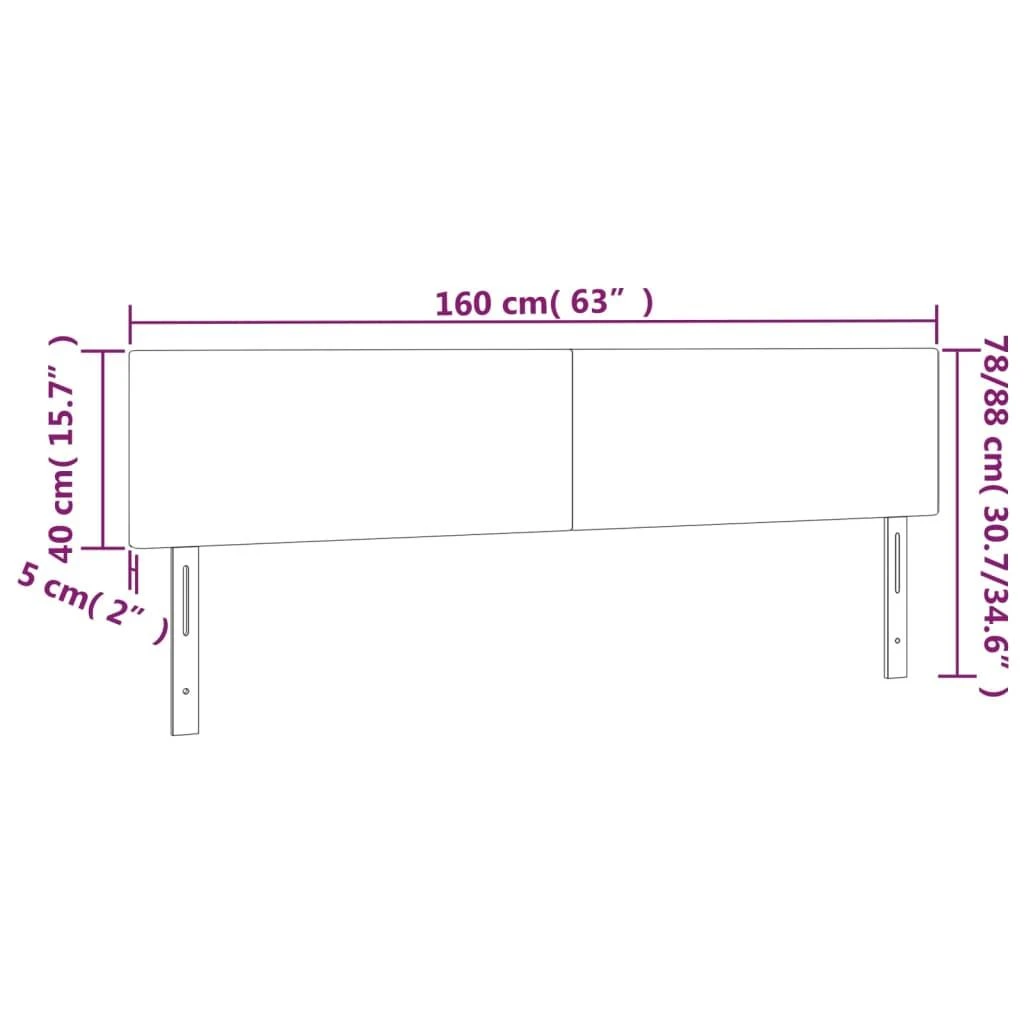 Galvūgalis su LED, tamsiai pilkas, 160x5x78/88cm, aksomas