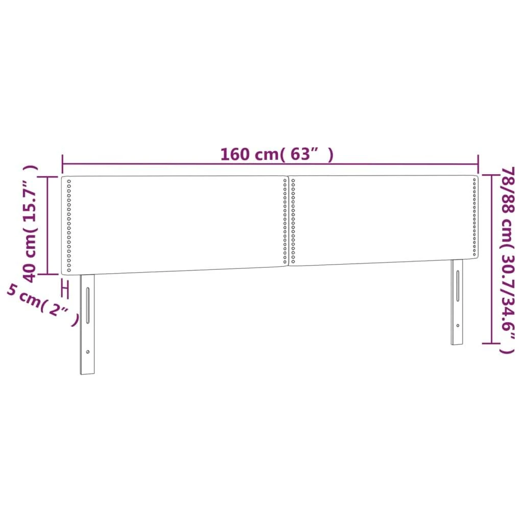 Galvūgalis su LED, tamsiai pilkas, 160x5x78/88cm, aksomas