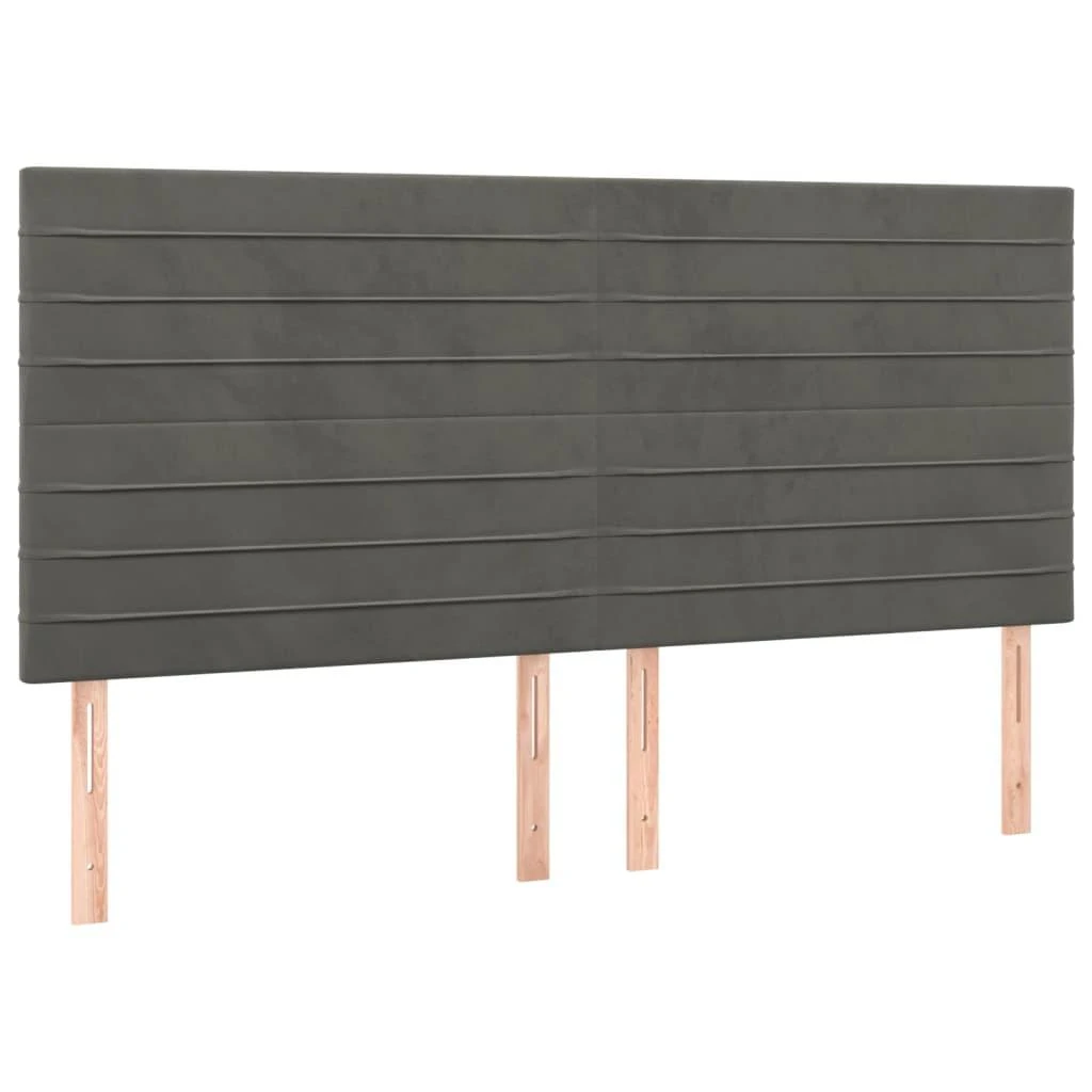 Galvūgalis su LED, tamsiai pilkas, 180x5x118/128cm, aksomas