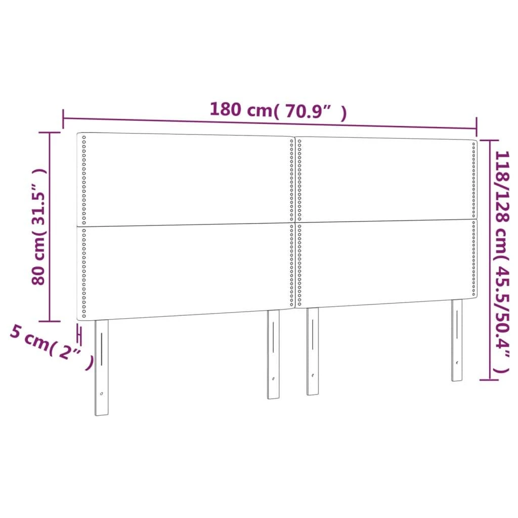 Galvūgalis su LED, tamsiai pilkas, 180x5x118/128cm, audinys