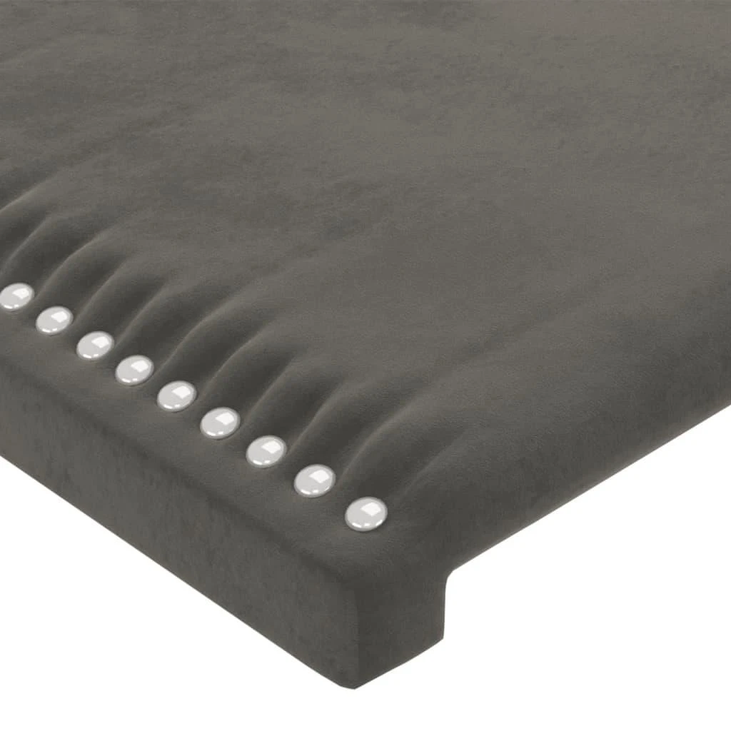 Galvūgalis su LED, tamsiai pilkas, 180x5x118/128cm, aksomas