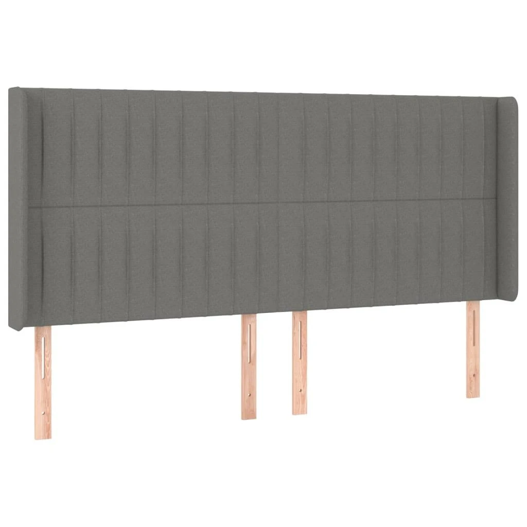 Galvūgalis su LED, tamsiai pilkas, 183x16x118/128cm, audinys