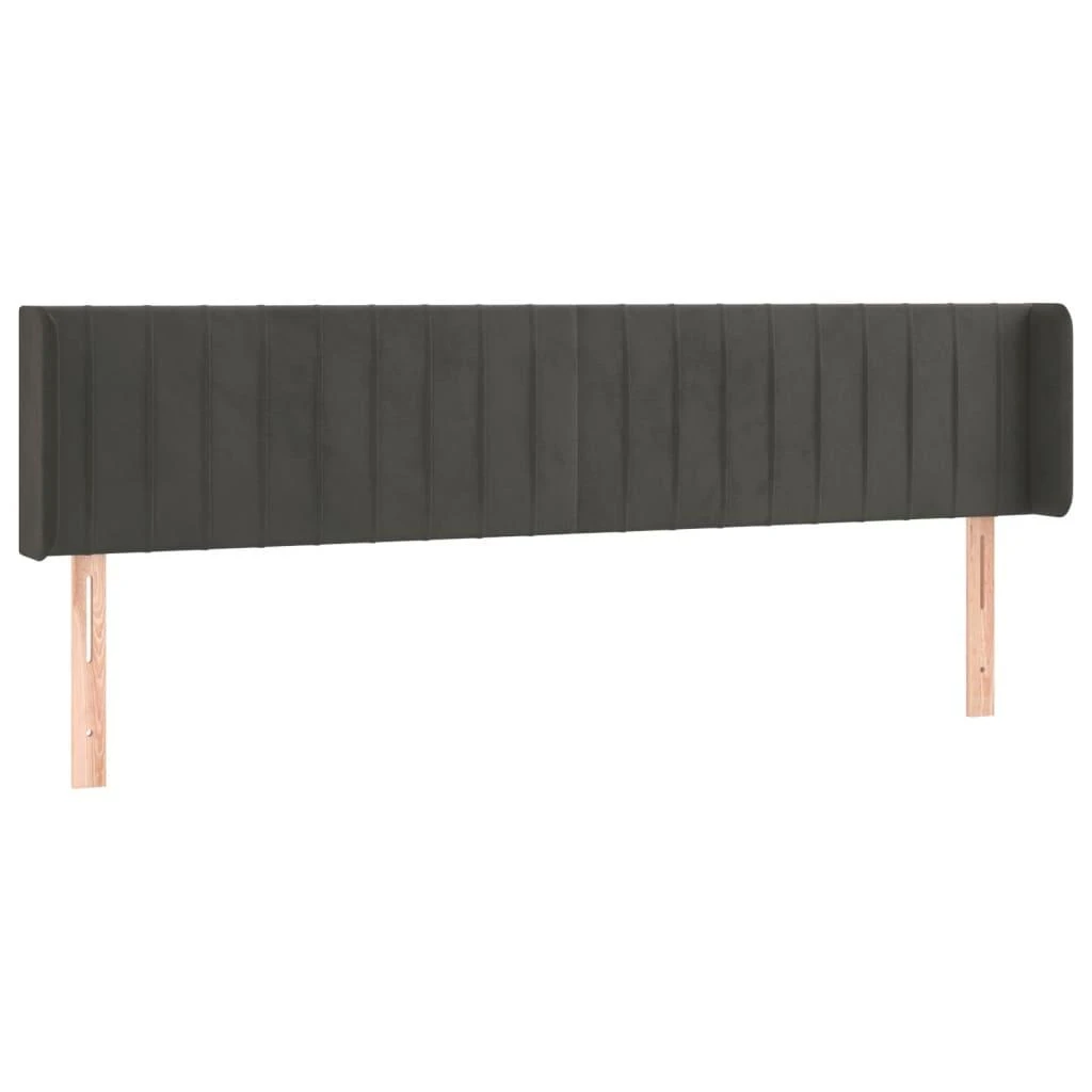 Galvūgalis su LED, tamsiai pilkas, 183x16x78/88cm, aksomas