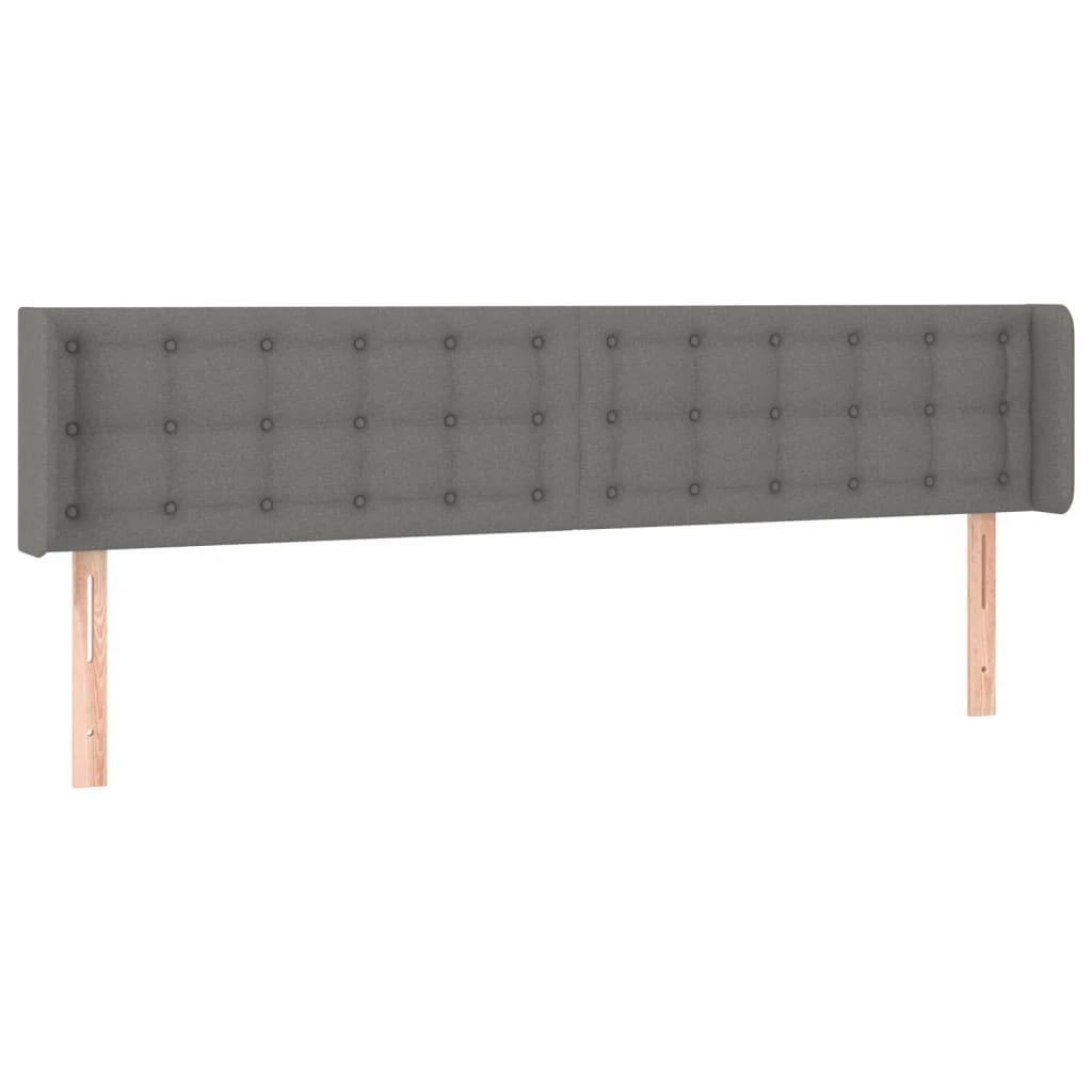 Galvūgalis su LED, tamsiai pilkas, 183x16x78/88cm, audinys