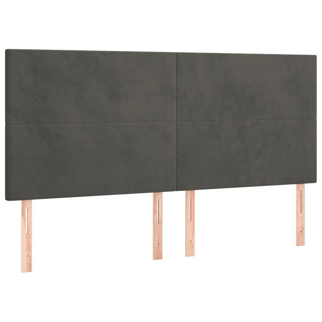Galvūgalis su LED, tamsiai pilkas, 200x5x118/128cm, aksomas