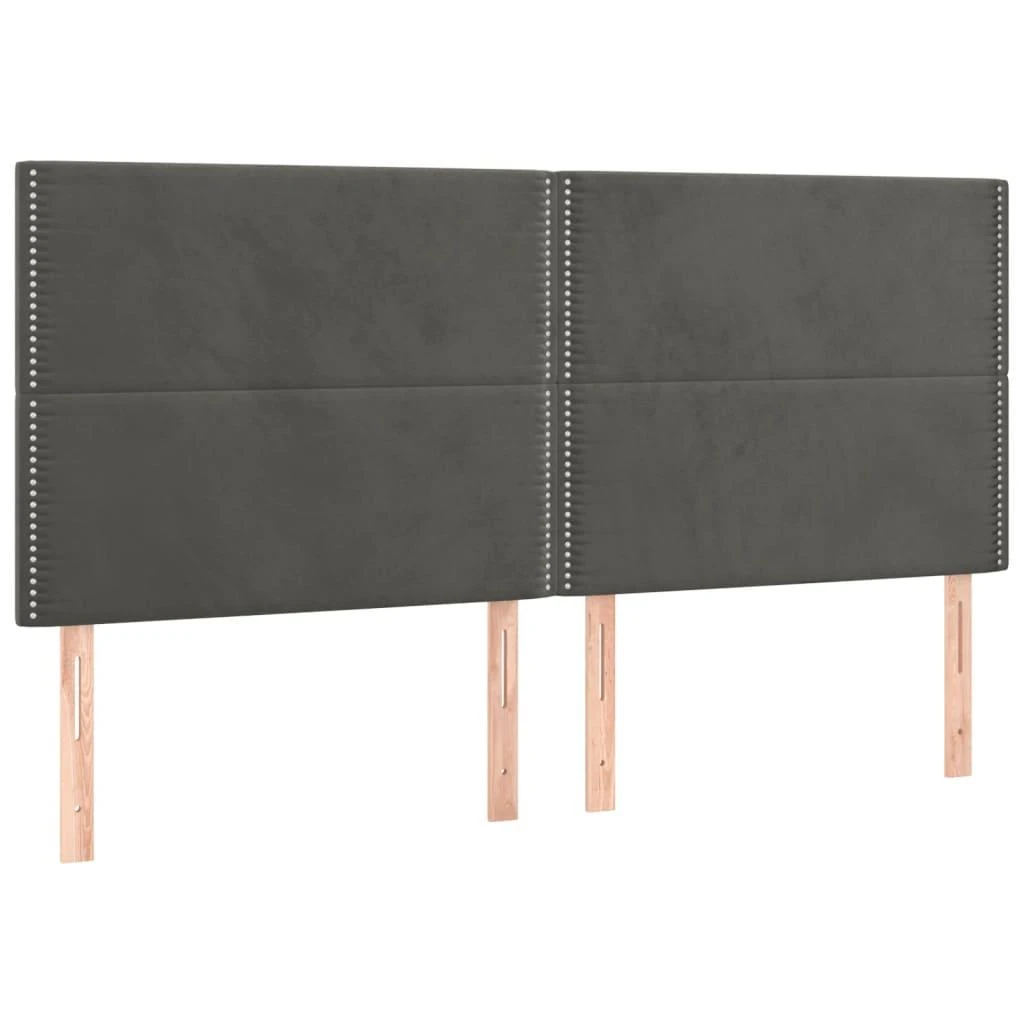 Galvūgalis su LED, tamsiai pilkas, 200x5x118/128cm, aksomas