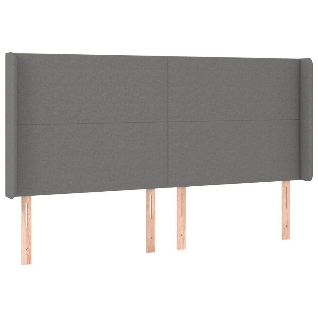 Galvūgalis su LED, tamsiai pilkas, 203x16x118/128cm, audinys