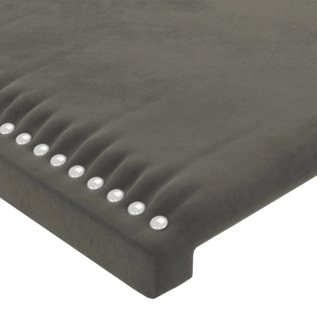 Galvūgalis su LED, tamsiai pilkas, 203x16x118/128cm, aksomas