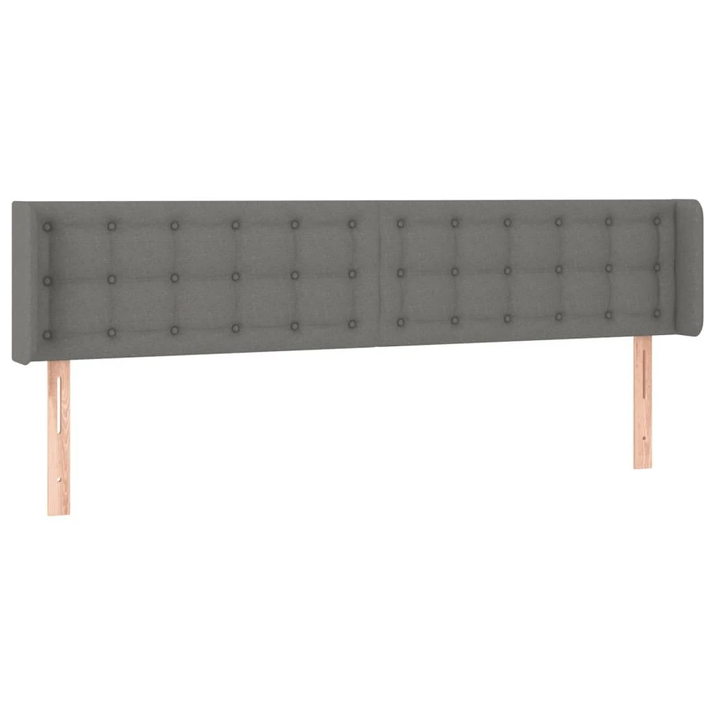 Galvūgalis su LED, tamsiai pilkas, 203x16x78/88cm, audinys