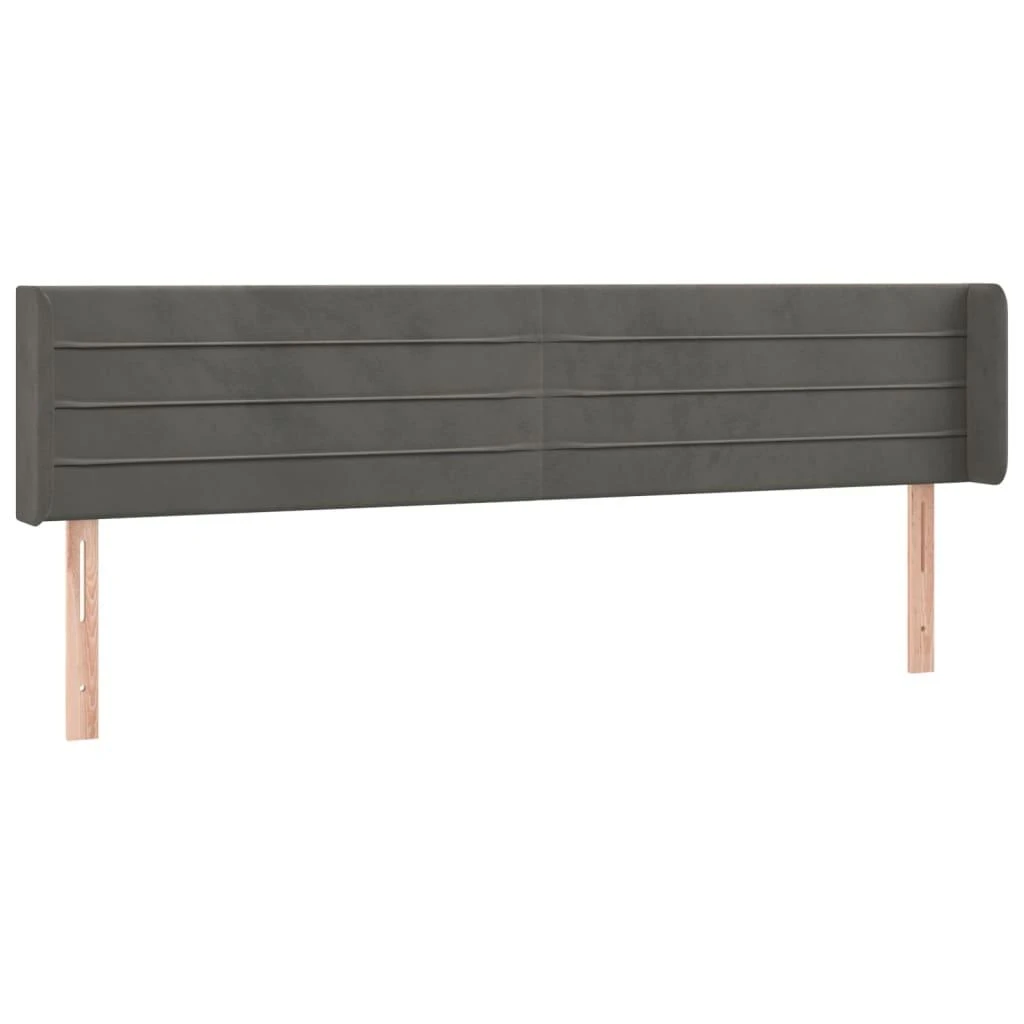 Galvūgalis su LED, tamsiai pilkas, 203x16x78/88cm, aksomas