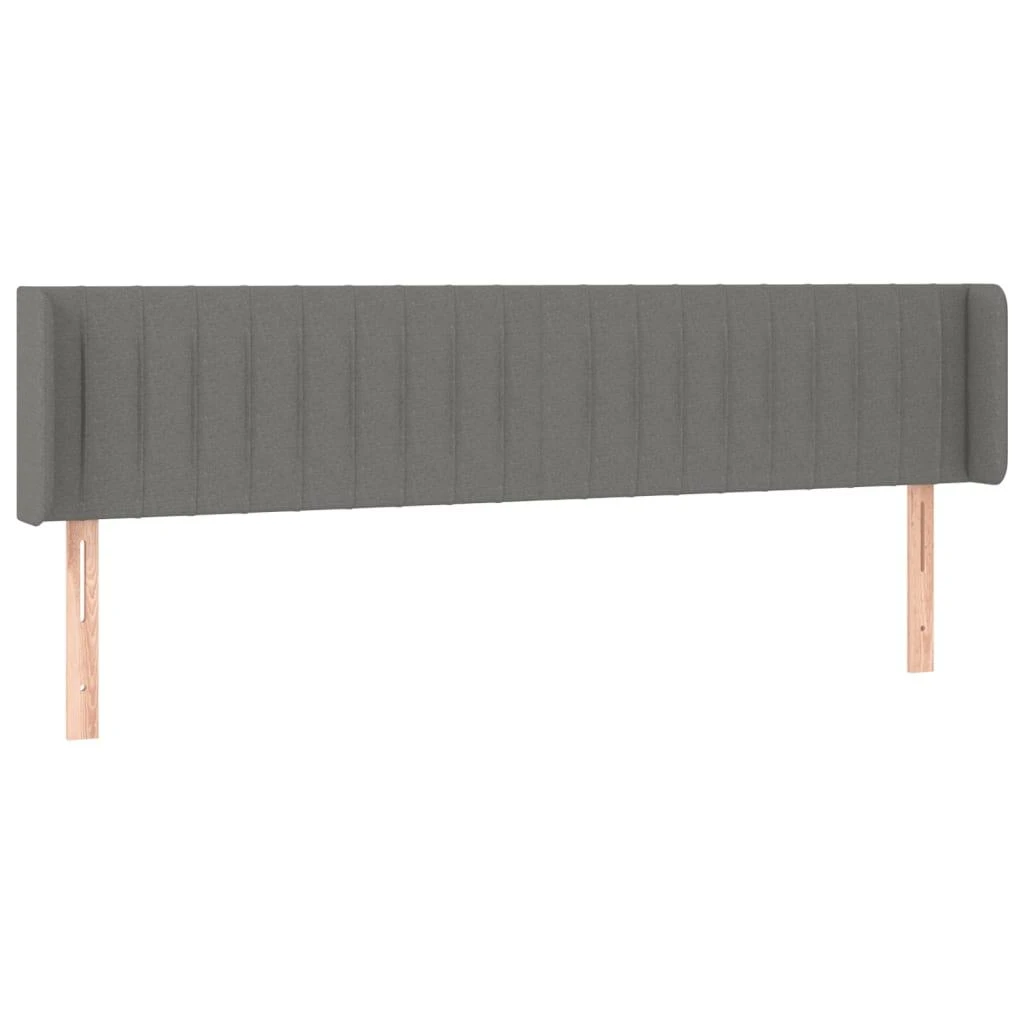 Galvūgalis su LED, tamsiai pilkas, 203x16x78/88cm, audinys