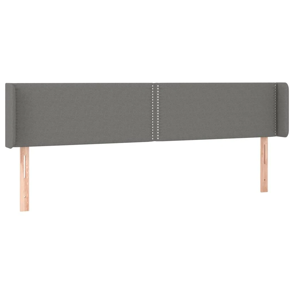 Galvūgalis su LED, tamsiai pilkas, 203x16x78/88cm, audinys