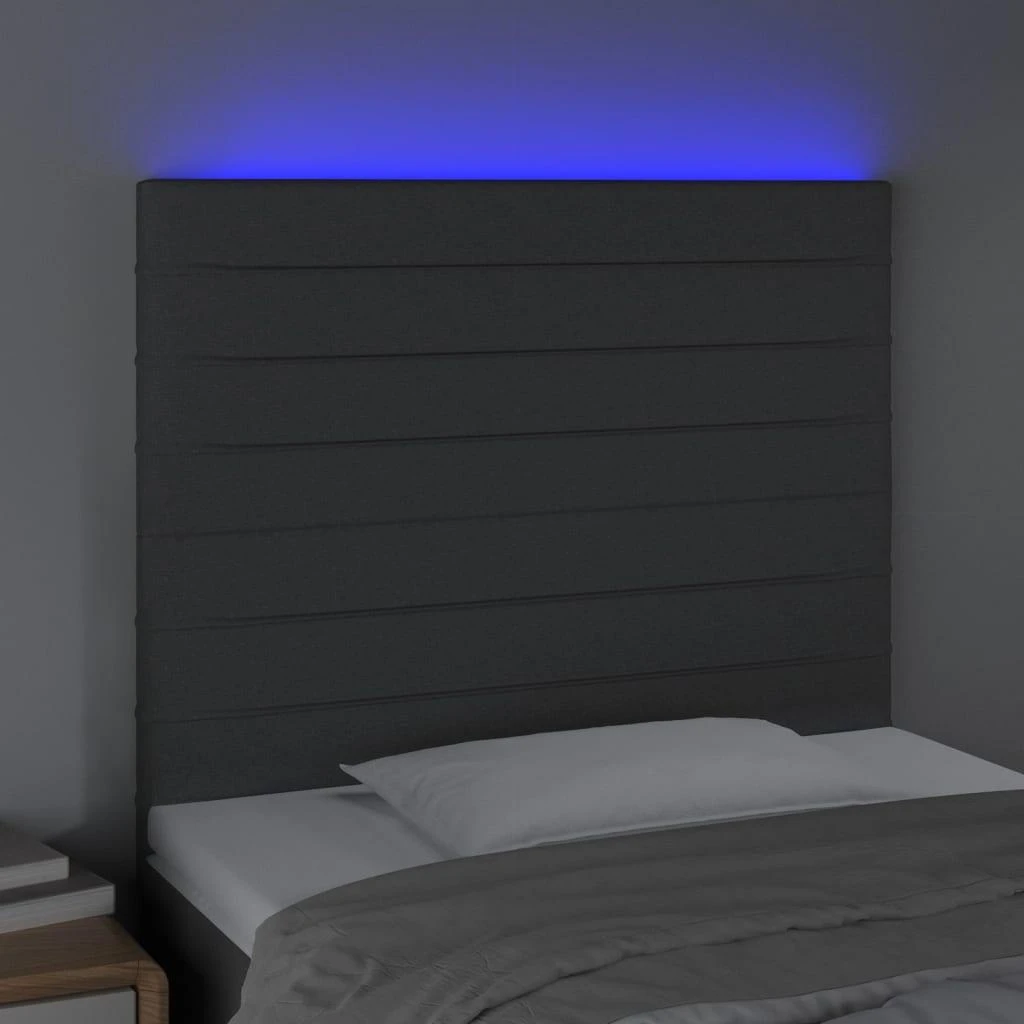 Galvūgalis su LED, tamsiai pilkas, 80x5x118/128cm, audinys
