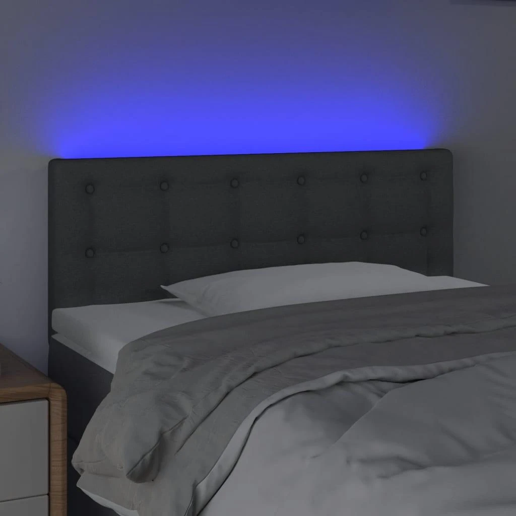 Galvūgalis su LED, tamsiai pilkas, 80x5x78/88cm, audinys