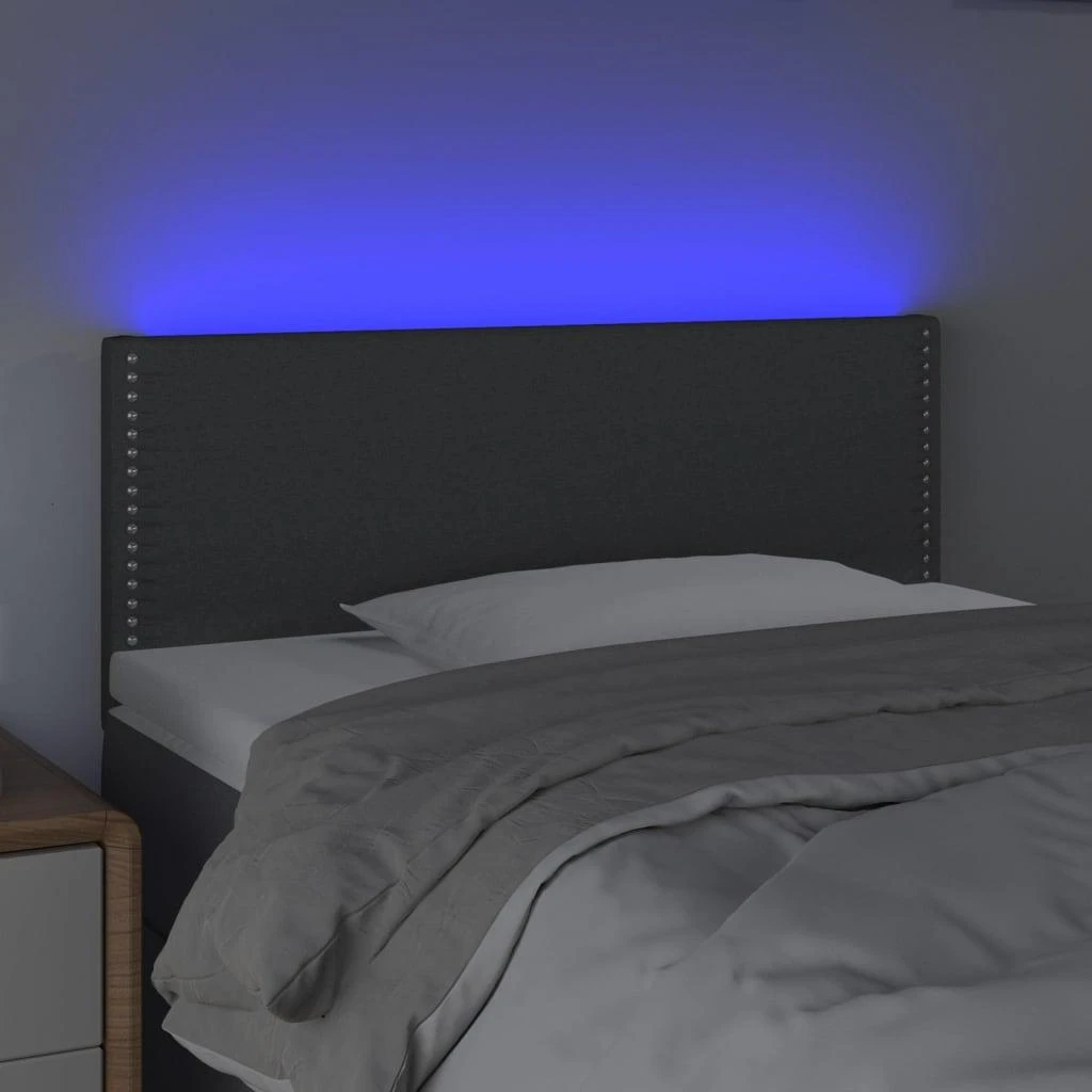 Galvūgalis su LED, tamsiai pilkas, 80x5x78/88cm, audinys