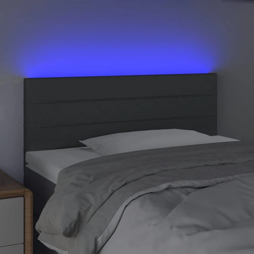 Galvūgalis su LED, tamsiai pilkas, 80x5x78/88cm, audinys