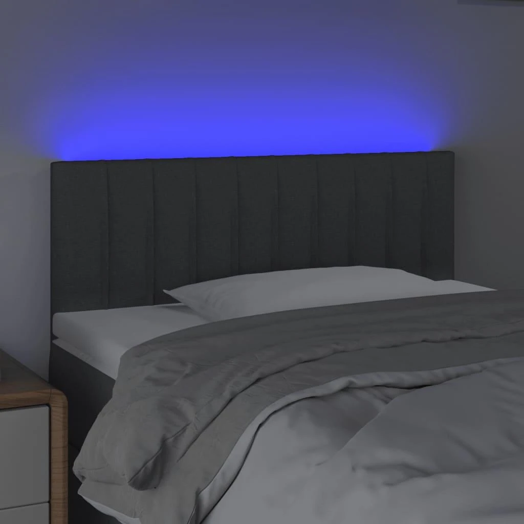 Galvūgalis su LED, tamsiai pilkas, 80x5x78/88cm, audinys