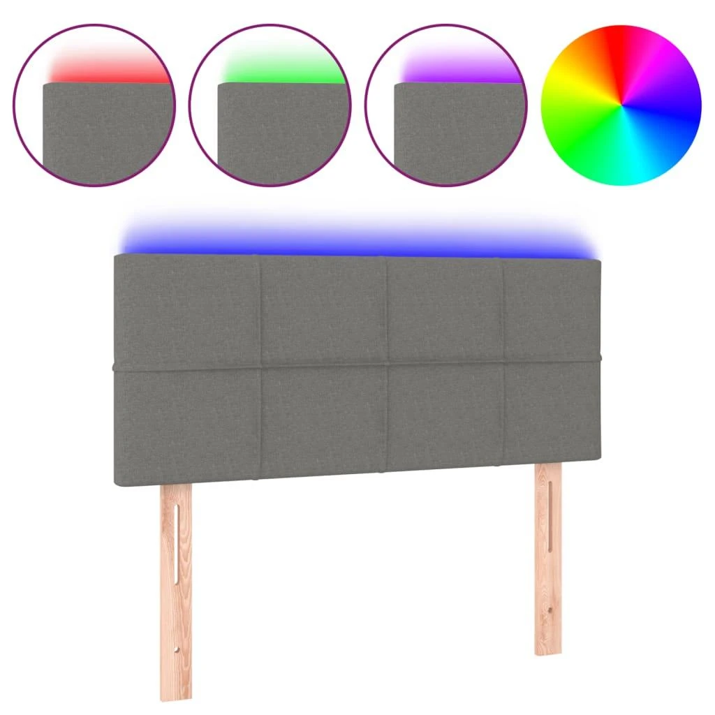 Galvūgalis su LED, tamsiai pilkas, 80x5x78/88cm, audinys