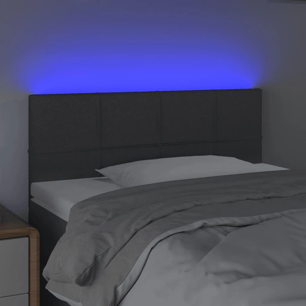 Galvūgalis su LED, tamsiai pilkas, 80x5x78/88cm, audinys