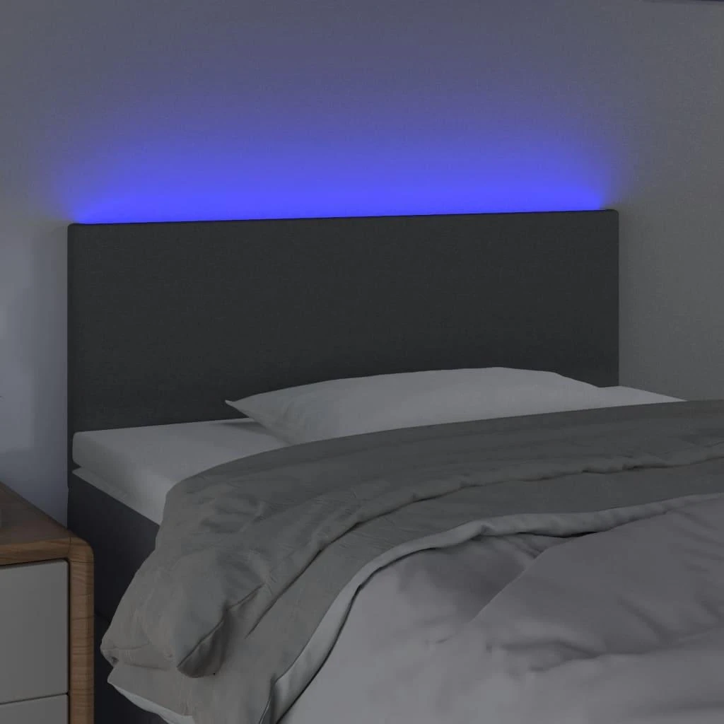 Galvūgalis su LED, tamsiai pilkas, 80x5x78/88cm, audinys