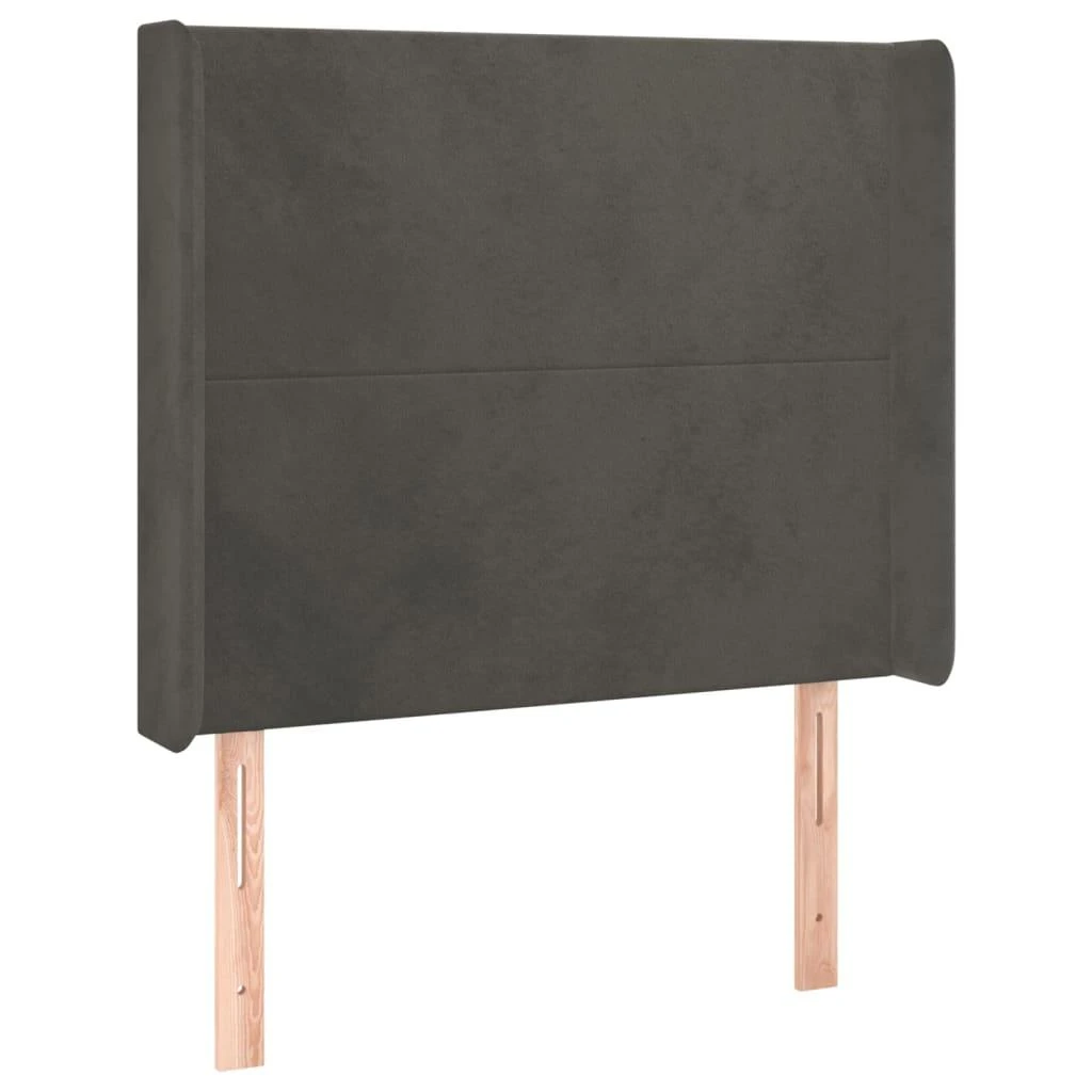 Galvūgalis su LED, tamsiai pilkas, 83x16x118/128cm, aksomas