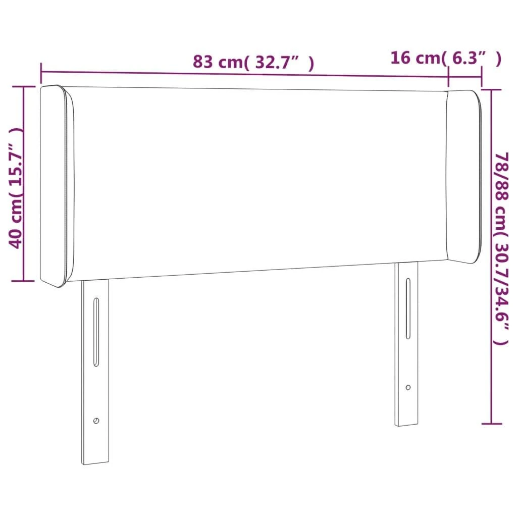 Galvūgalis su LED, tamsiai pilkas, 83x16x78/88cm, audinys