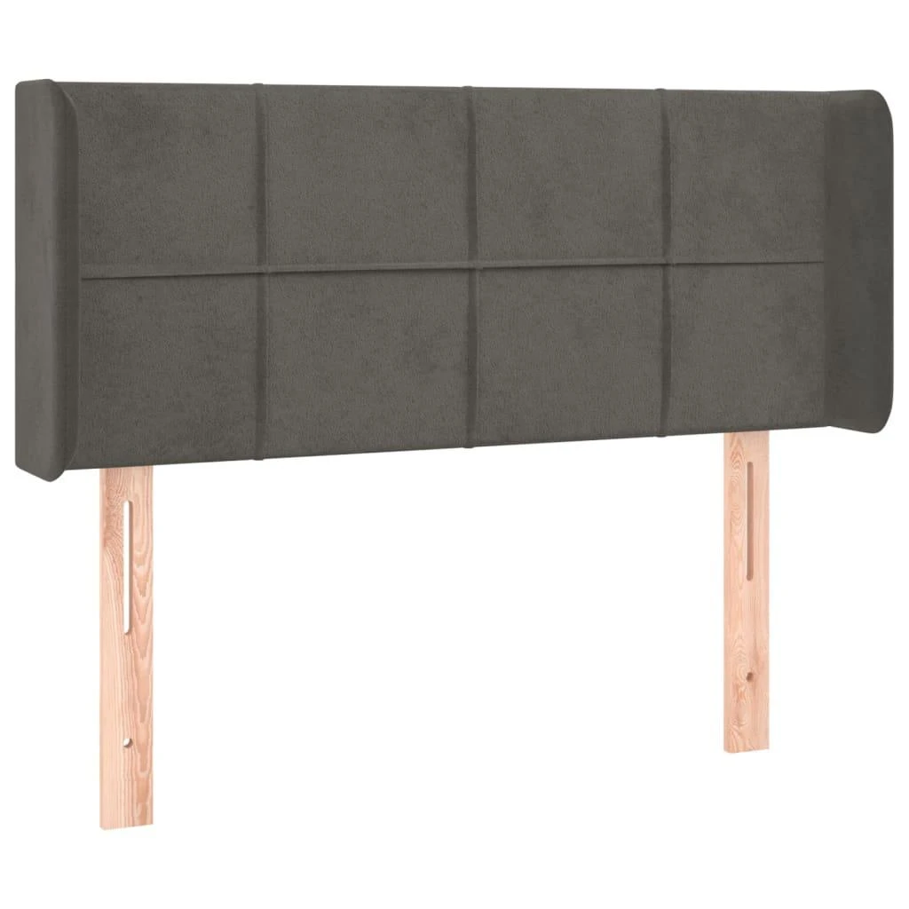 Galvūgalis su LED, tamsiai pilkas, 83x16x78/88cm, aksomas