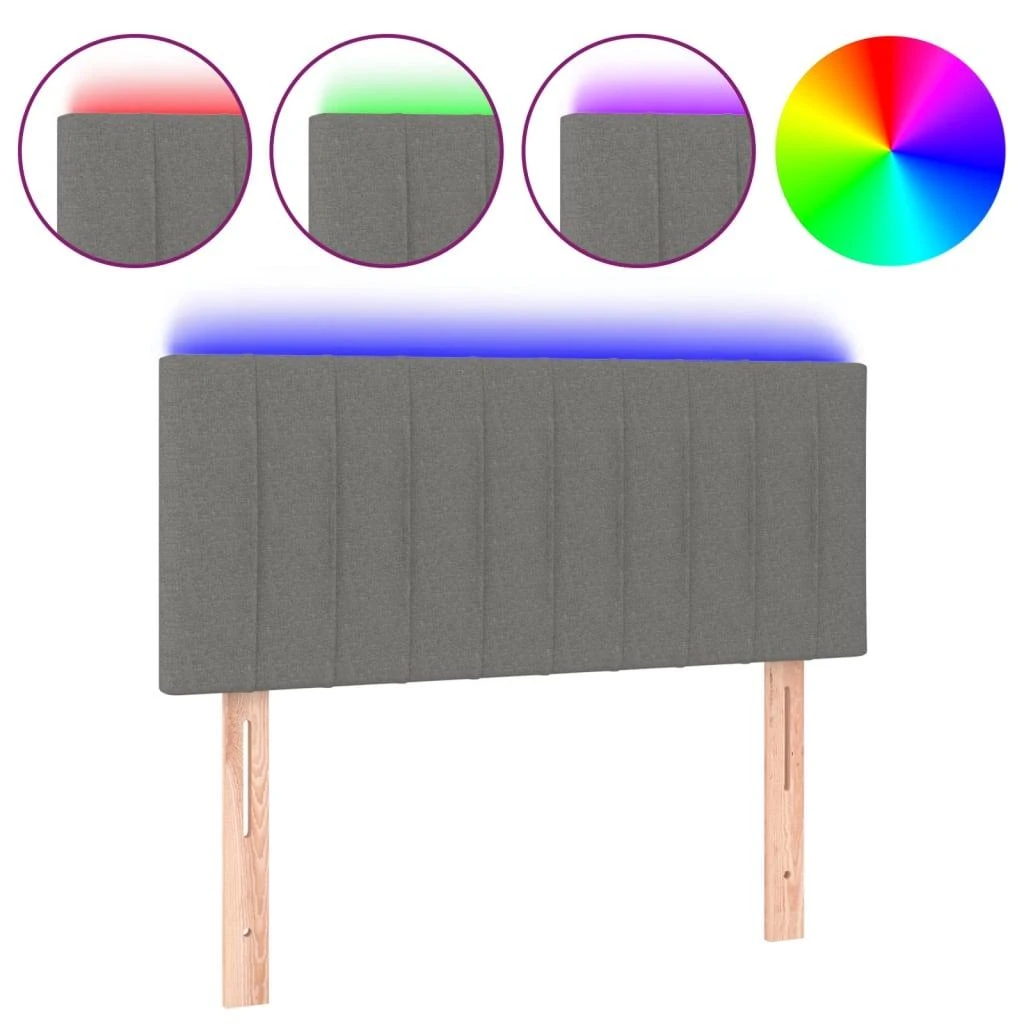 Galvūgalis su LED, tamsiai pilkas, 90x5x78/88cm, audinys
