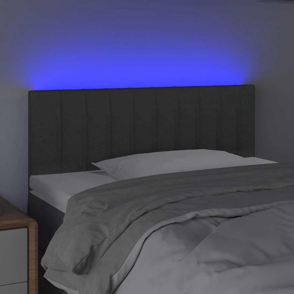 Galvūgalis su LED, tamsiai pilkas, 90x5x78/88cm, audinys