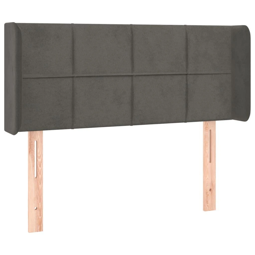 Galvūgalis su LED, tamsiai pilkas, 93x16x78/88cm, aksomas