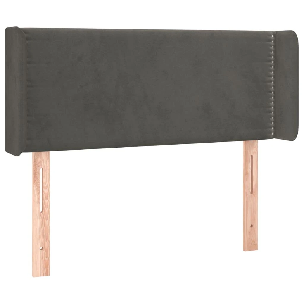 Galvūgalis su LED, tamsiai pilkas, 93x16x78/88cm, aksomas