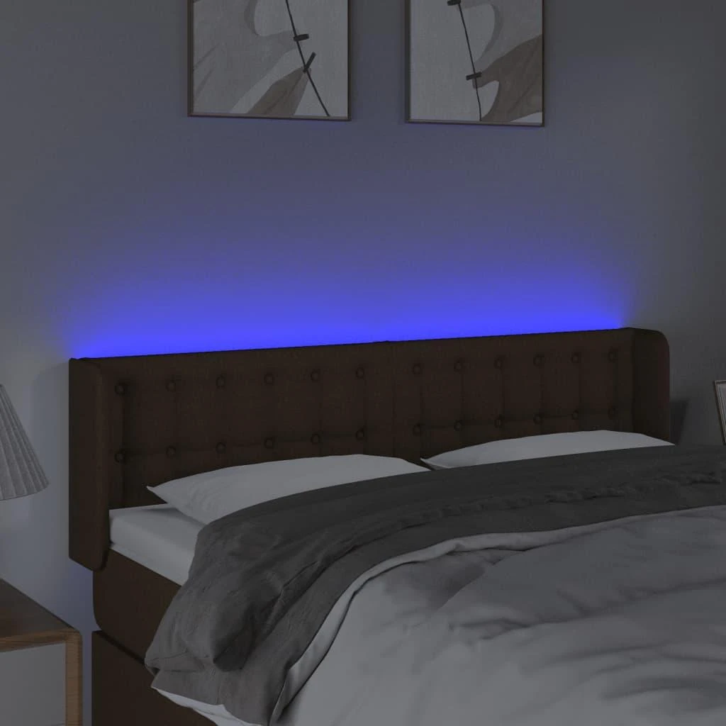 Galvūgalis su LED, tamsiai rudos spalvos, 147x16x78/88cm