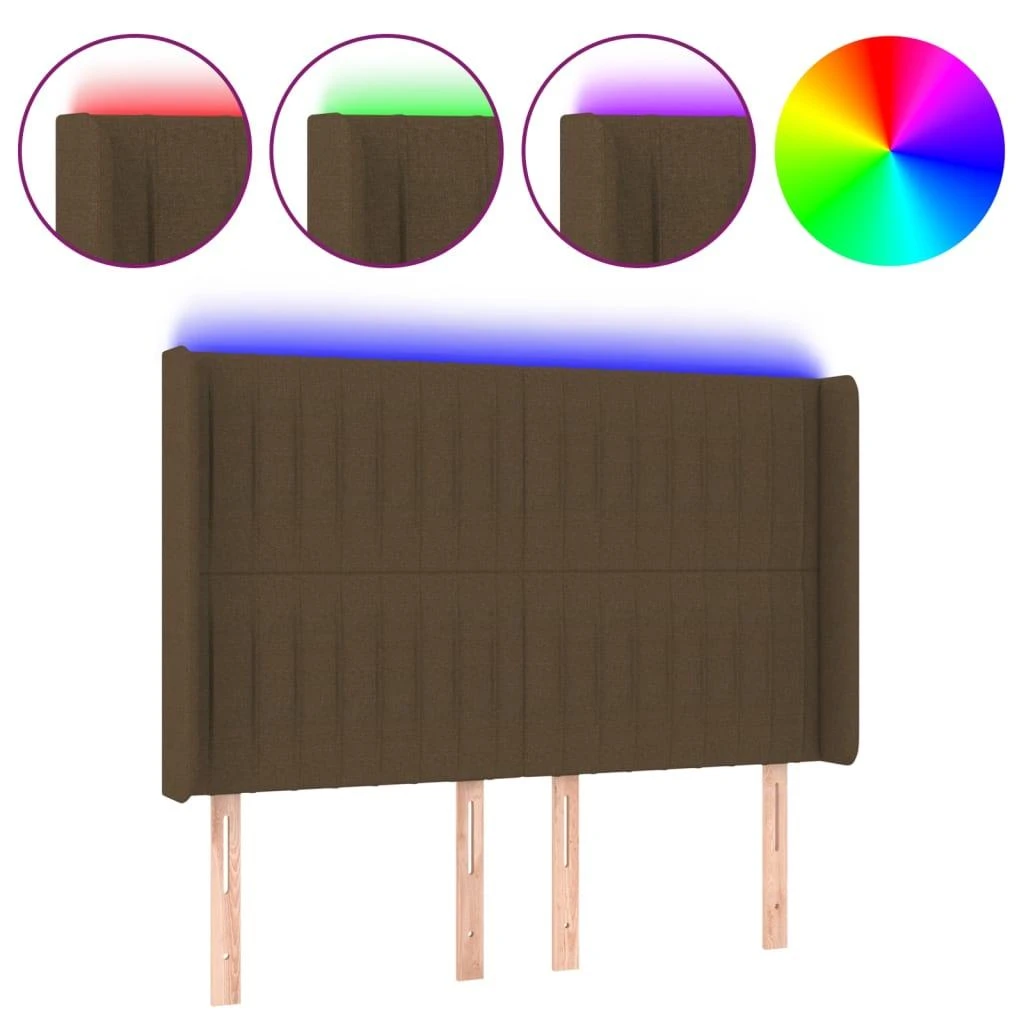 Galvūgalis su LED, tamsiai rudos spalvos, 147x16x118/128cm