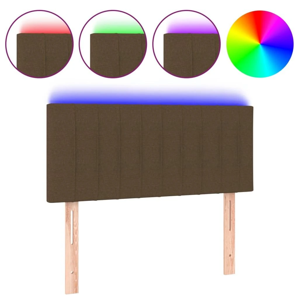 Galvūgalis su LED, tamsiai rudos spalvos, 80x5x78/88cm, audinys