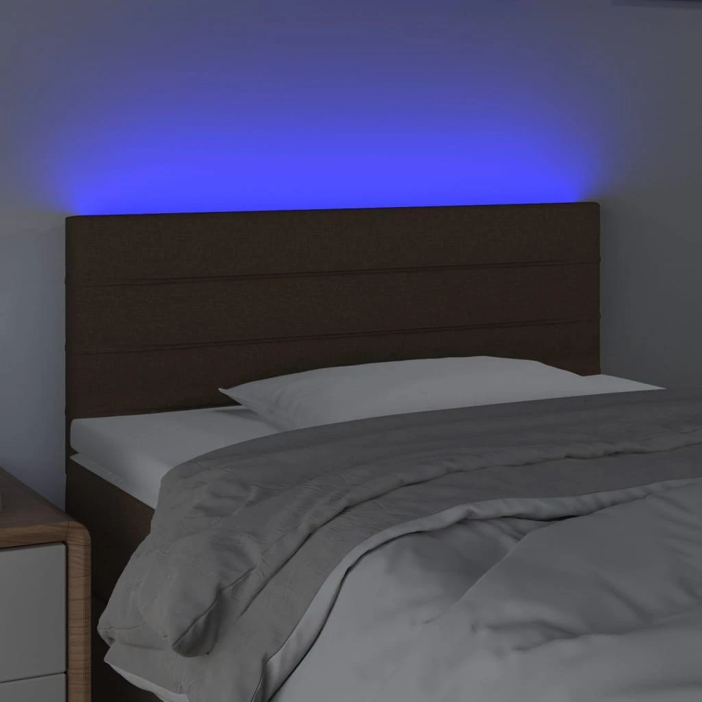 Galvūgalis su LED, tamsiai rudos spalvos, 90x5x78/88cm, audinys