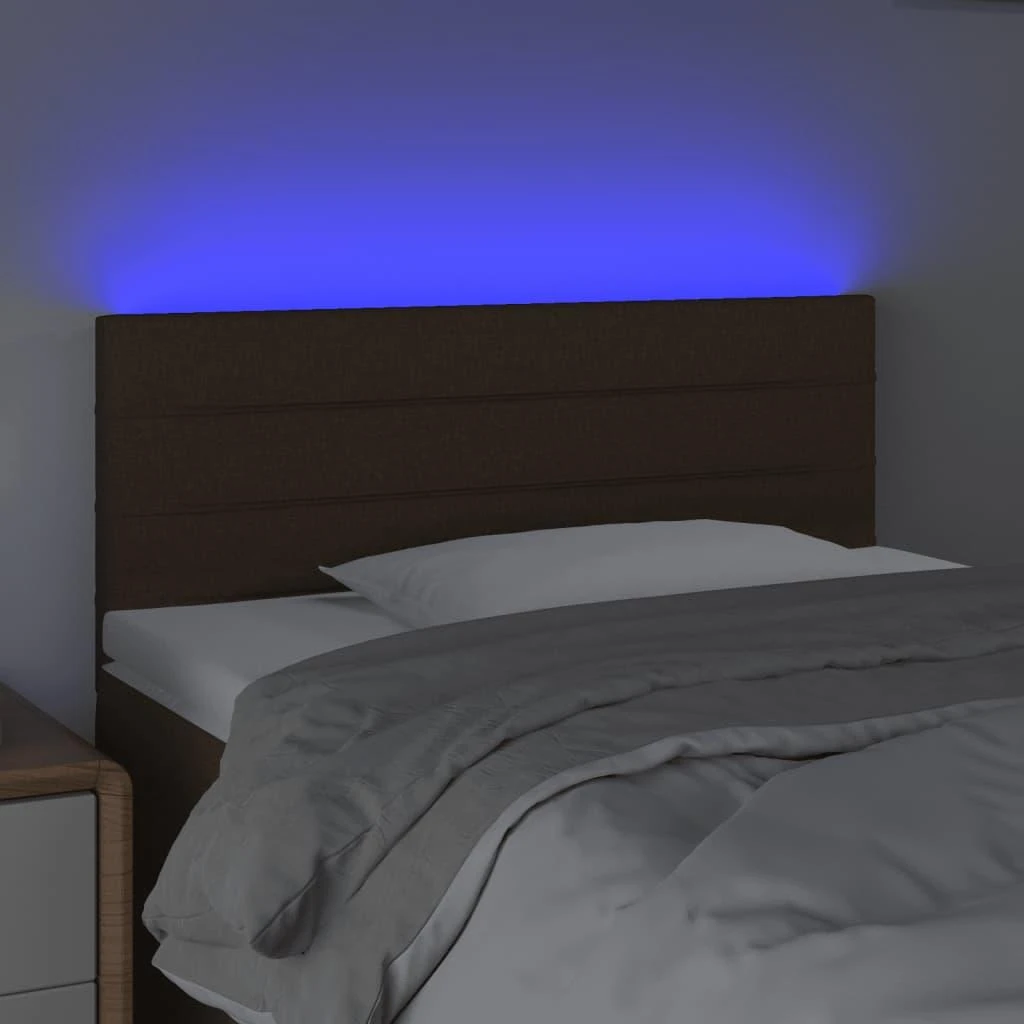 Galvūgalis su LED, tamsiai rudos spalvos, 80x5x78/88cm, audinys