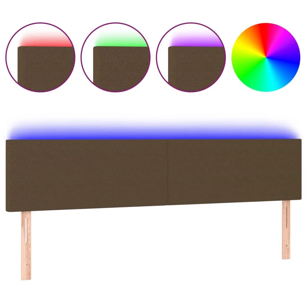Galvūgalis su LED, tamsiai rudos spalvos, 180x5x78/88cm,audinys