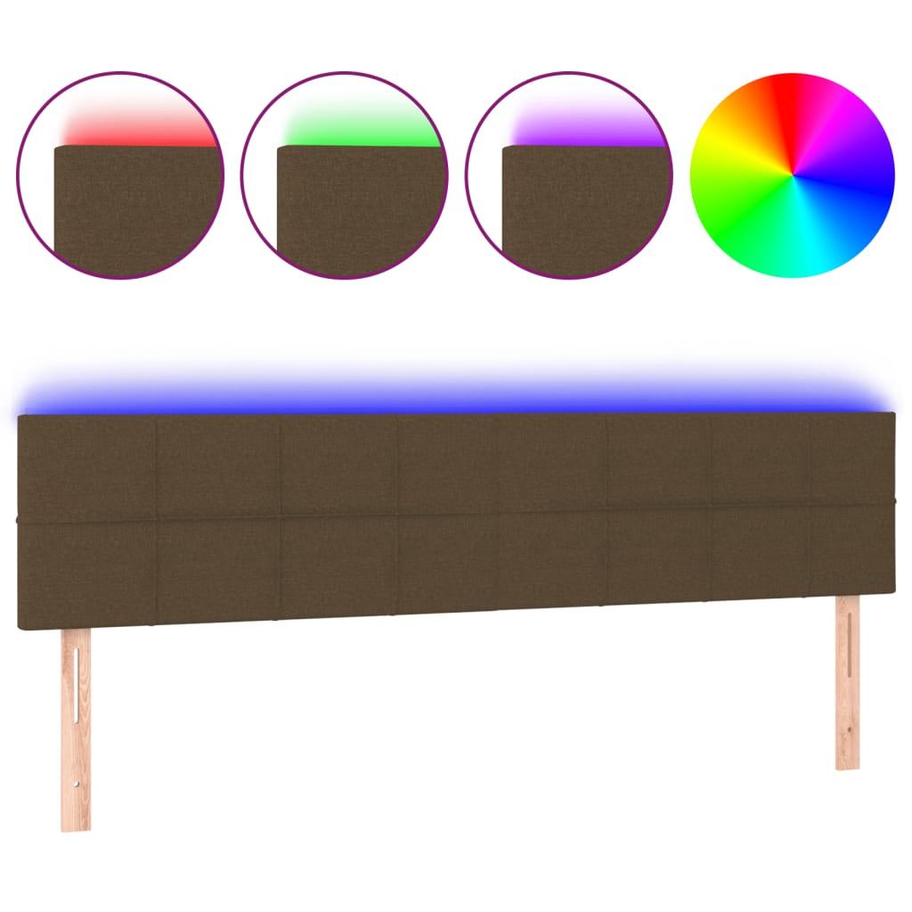 Galvūgalis su LED, tamsiai rudos spalvos, 160x5x78/88cm,audinys