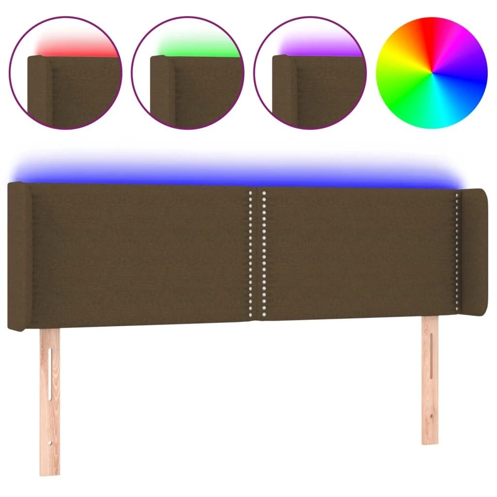 Galvūgalis su LED, tamsiai rudos spalvos, 147x16x78/88cm