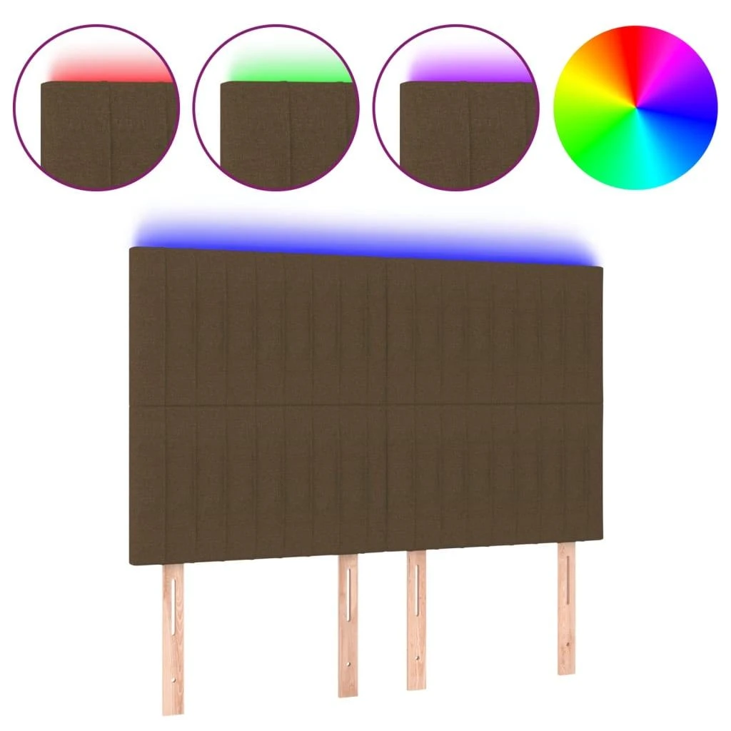 Galvūgalis su LED, tamsiai rudos spalvos, 144x5x118/128cm