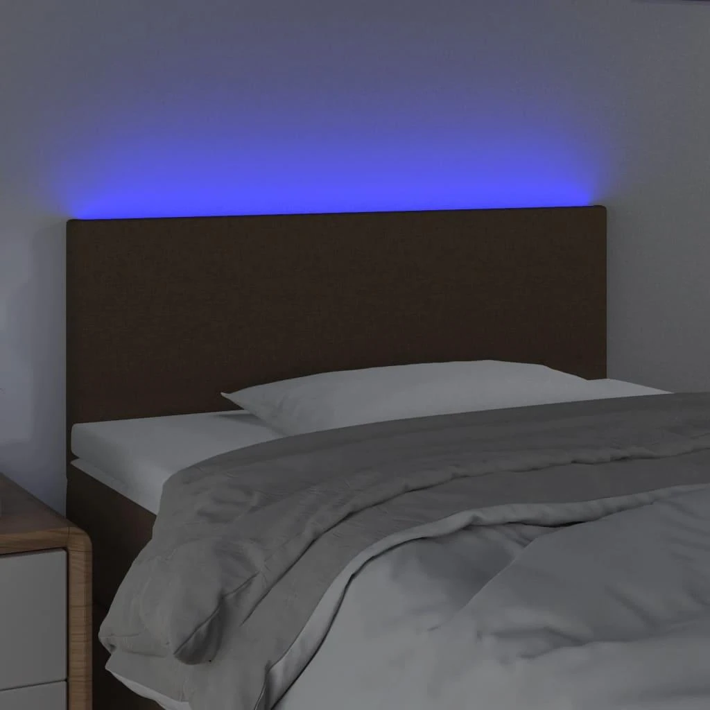 Galvūgalis su LED, tamsiai rudos spalvos, 80x5x78/88cm, audinys