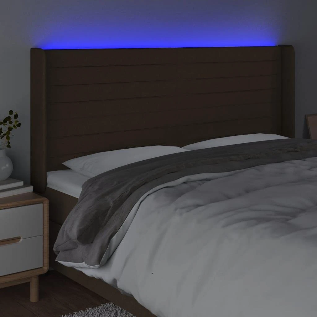 Galvūgalis su LED, tamsiai rudos spalvos, 203x16x118/128cm