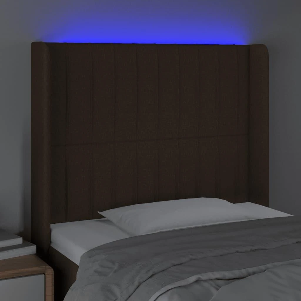Galvūgalis su LED, tamsiai rudos spalvos, 83x16x118/128cm