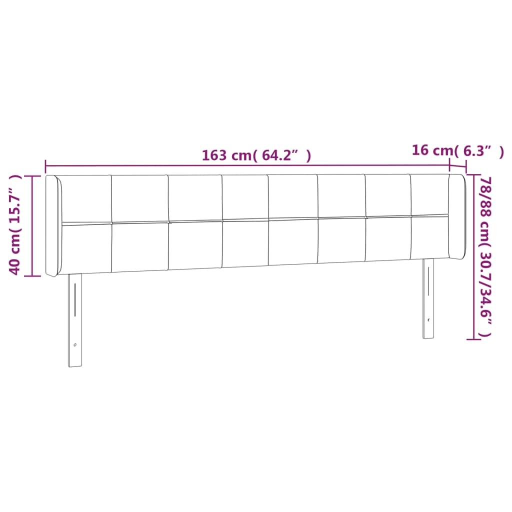 Galvūgalis su LED, tamsiai rudos spalvos, 163x16x78/88cm