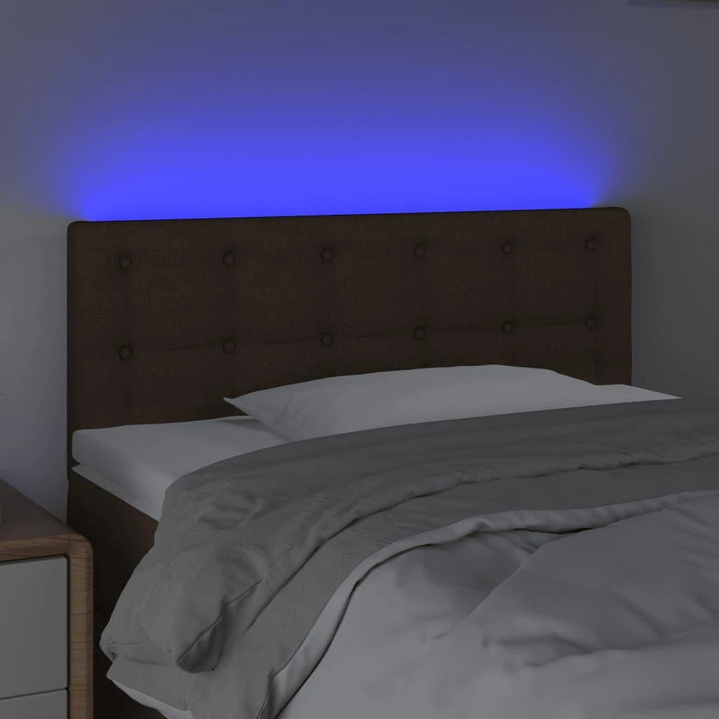 Galvūgalis su LED, tamsiai rudos spalvos, 80x5x78/88cm, audinys