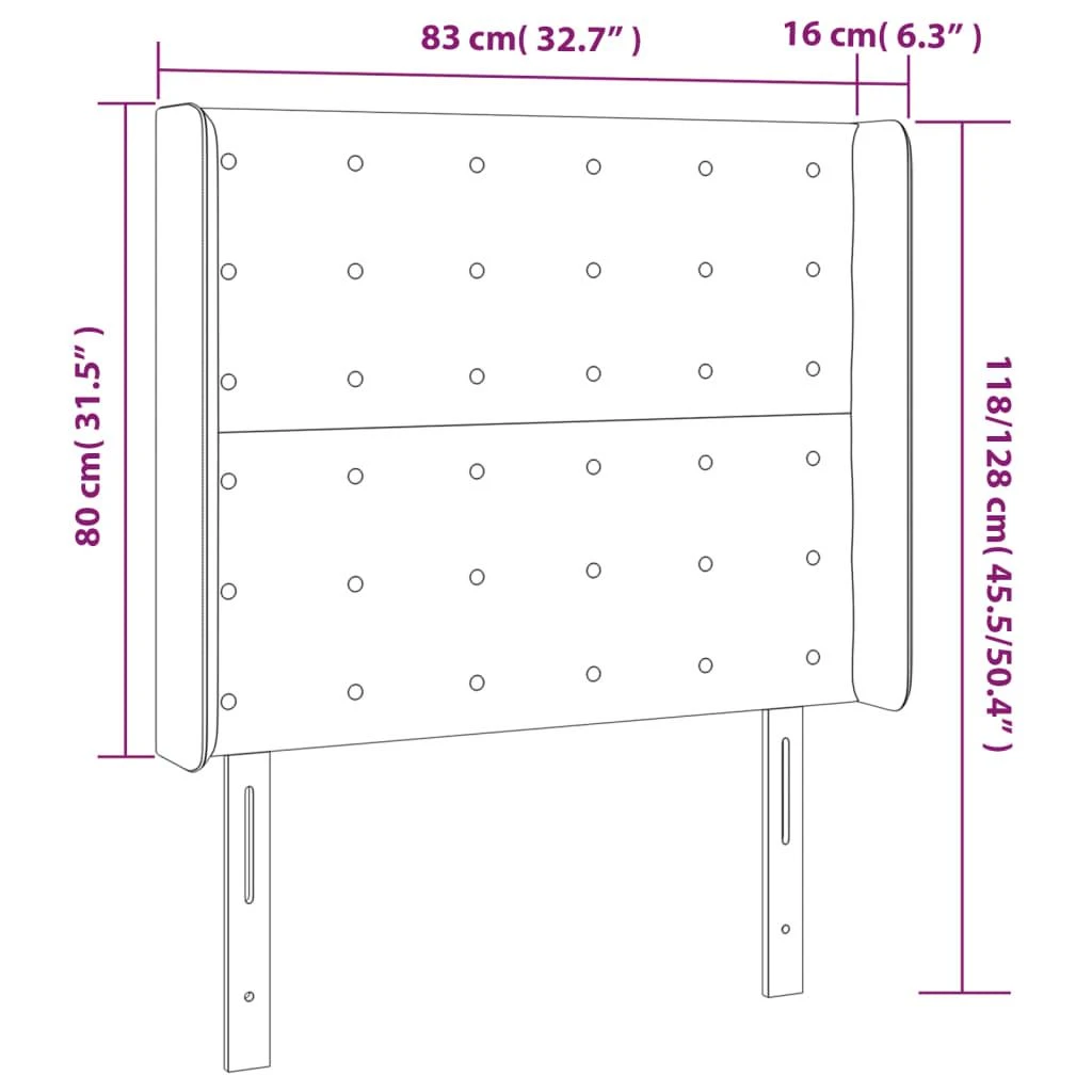 Galvūgalis su LED, tamsiai rudos spalvos, 83x16x118/128cm