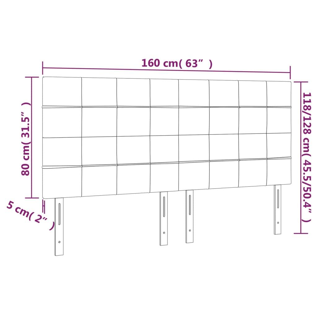Galvūgalis su LED, tamsiai rudos spalvos, 160x5x118/128cm