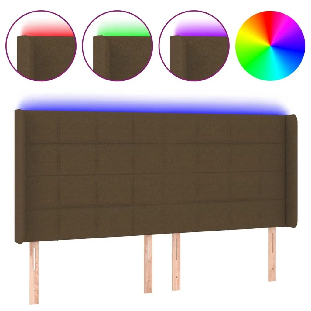 Galvūgalis su LED, tamsiai rudos spalvos, 203x16x118/128cm