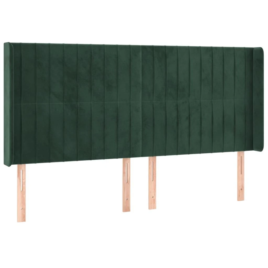 Galvūgalis su LED, tamsiai žalias, 163x16x118/128cm, aksomas